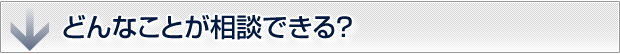 どんなことが相談できる？